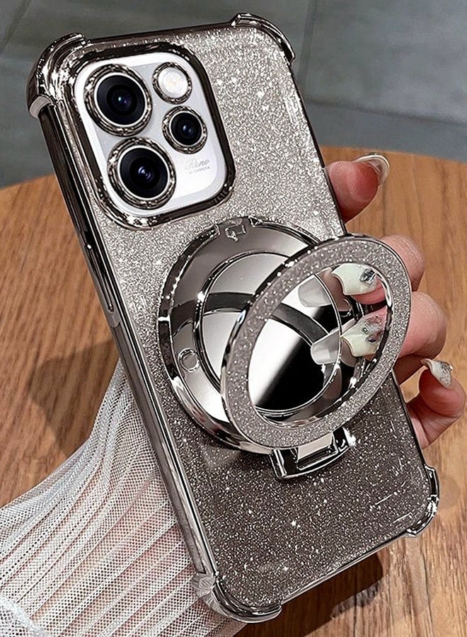 Magnetic Glitter for Oppo Reno 15 Pro Case ，Camera Lens Protector，Sparkly Stand，Makeup Mirror，Support Wireless Charging， Luxury Gradient Shockproof Oppo Reno 15 Pro 5G Cover - Image 1