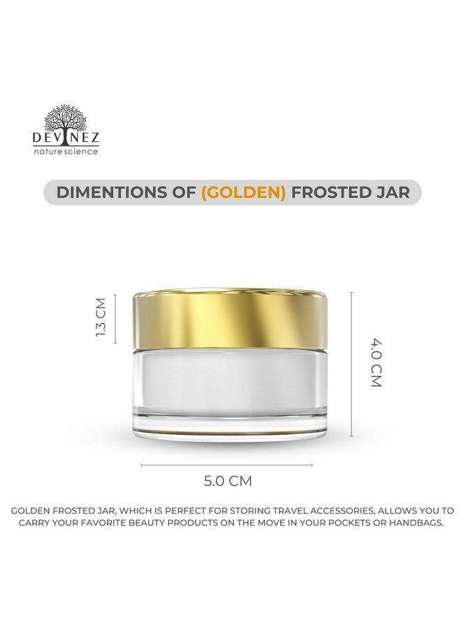 Devinez Multipurpose (Pack of 6) Round Frost Glass Cosmetic Jars,30gm with Inner Liners and Golden Lids, Travel Jars, Refillable for Makeup, Cream, Lotion, Sugar Scrubs, Eye Shadow Paint, Jewelry - Image 3