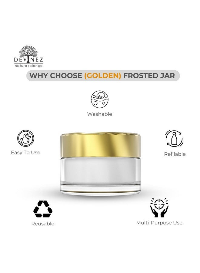 Devinez Multipurpose (Pack of 6) Round Frost Glass Cosmetic Jars,30gm with Inner Liners and Golden Lids, Travel Jars, Refillable for Makeup, Cream, Lotion, Sugar Scrubs, Eye Shadow Paint, Jewelry - Image 4