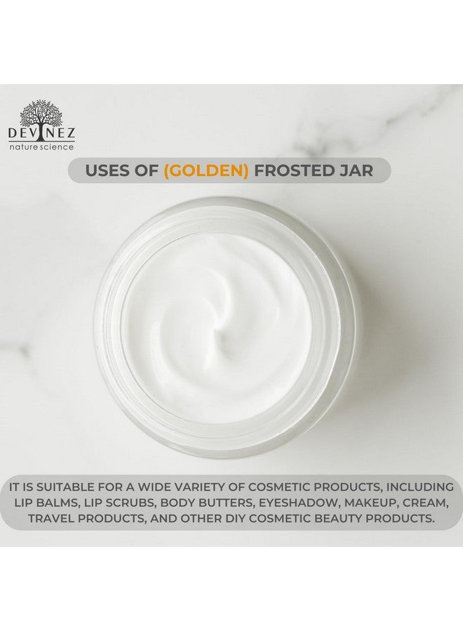 Devinez Multipurpose (Pack of 6) Round Frost Glass Cosmetic Jars,30gm with Inner Liners and Golden Lids, Travel Jars, Refillable for Makeup, Cream, Lotion, Sugar Scrubs, Eye Shadow Paint, Jewelry - Image 5