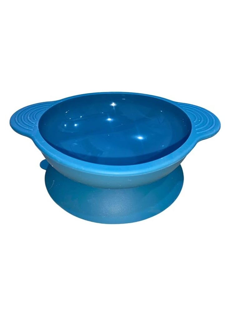 Generic Silicone Feeding Bowl with Suction Bottom for Infants, BPA Free, Microwave and Dishwasher Safe up to 230° (Navy)  - Image 1