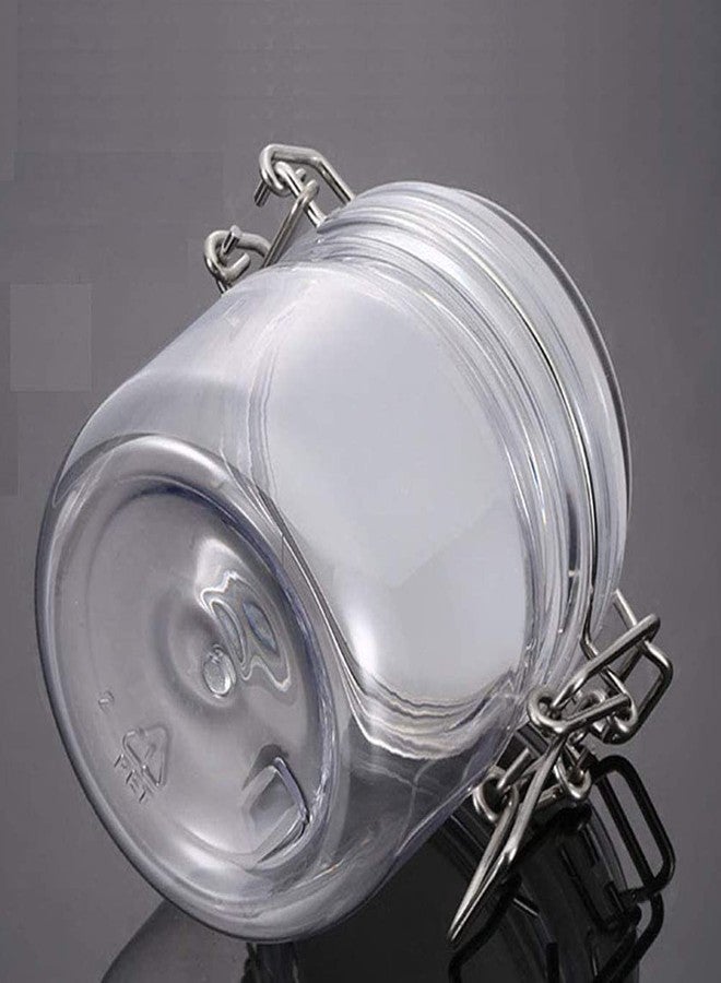 لوزين، عبوة واحدة سعة 300 مل (10 أونصة) لتخزين الطعام في المنزل أو المطبخ، عبوة بلاستيكية شفافة دائرية محكمة الإغلاق، مزودة بغطاء مطاطي مانع للتسرب ومفصلي، عبوات بلاستيكية محمولة - Image 2