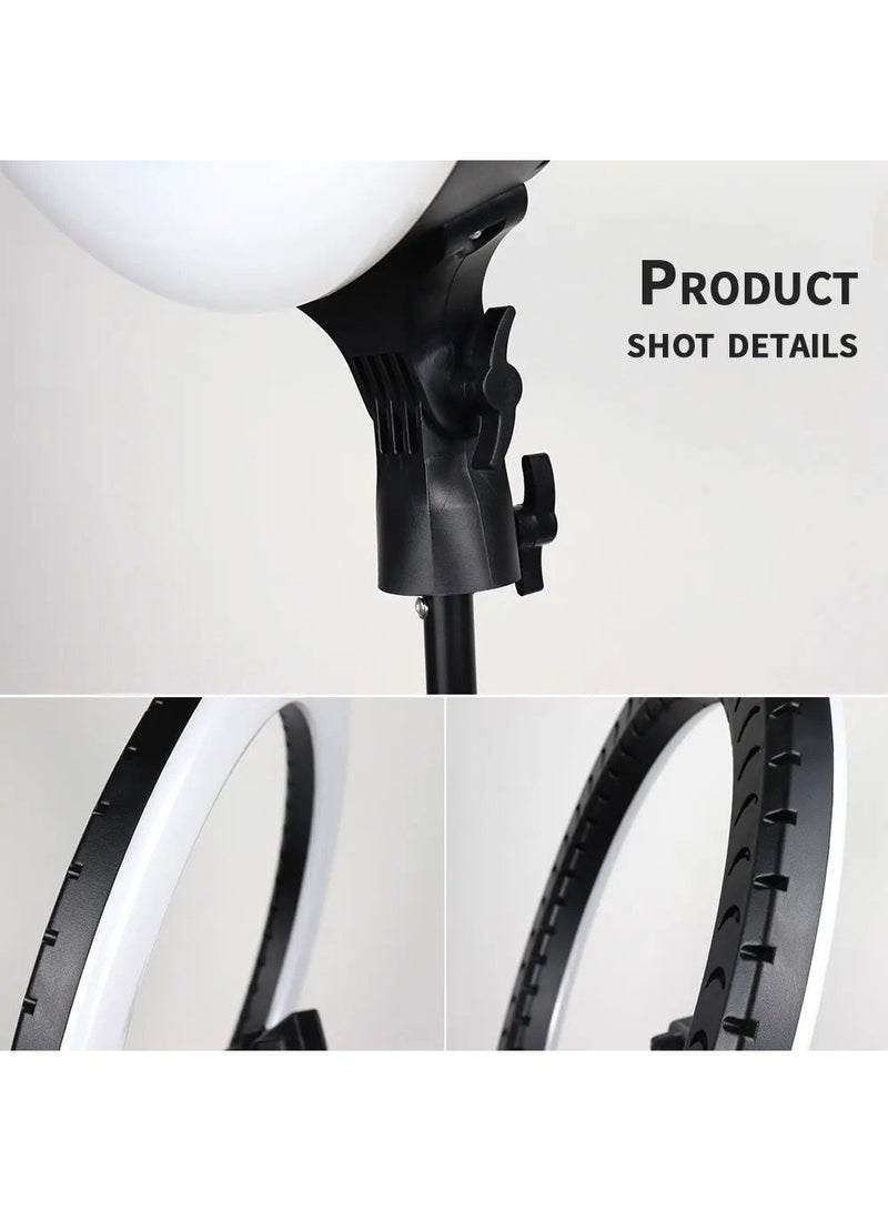 Pama 18-Inch Dimmable Ring Light  Tripod Mount  – Perfect for Photography, YouTube, Makeup Tutorials, and Live Streaming, Includes 2 Phone bracket - Image 4