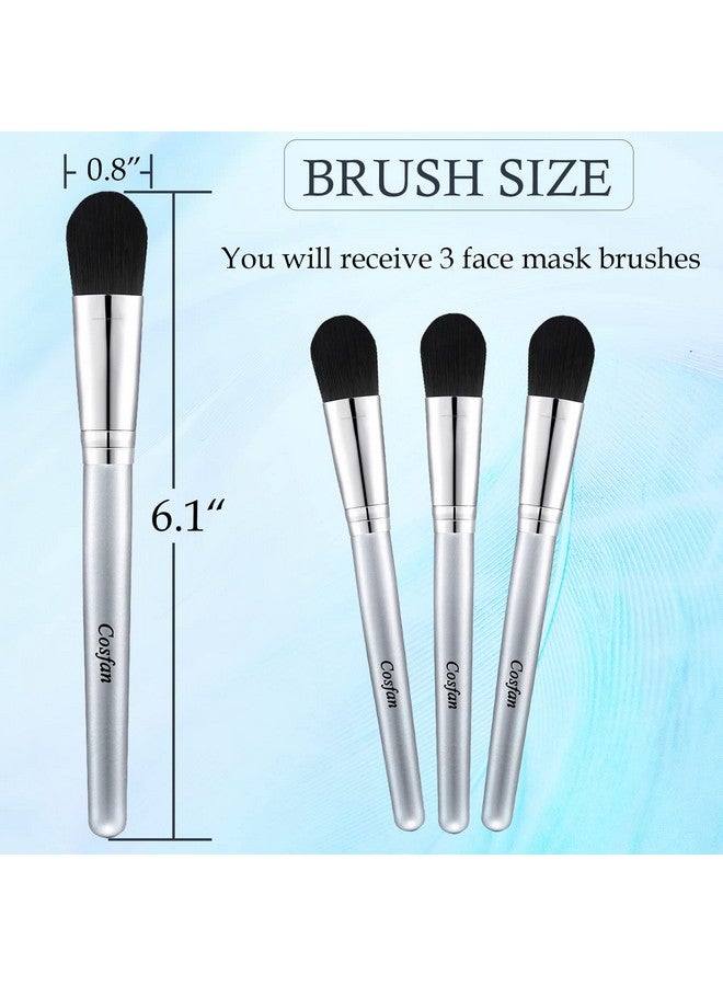 Cosfan 3 Pack Mask Brushesfacial Mask Brushsynthetic Bristle Foundation Makeup Brushes For Mudserumpeellotion And Facial Skin Care Productsglycolic Peel Acidic Applicator Brush - Image 2