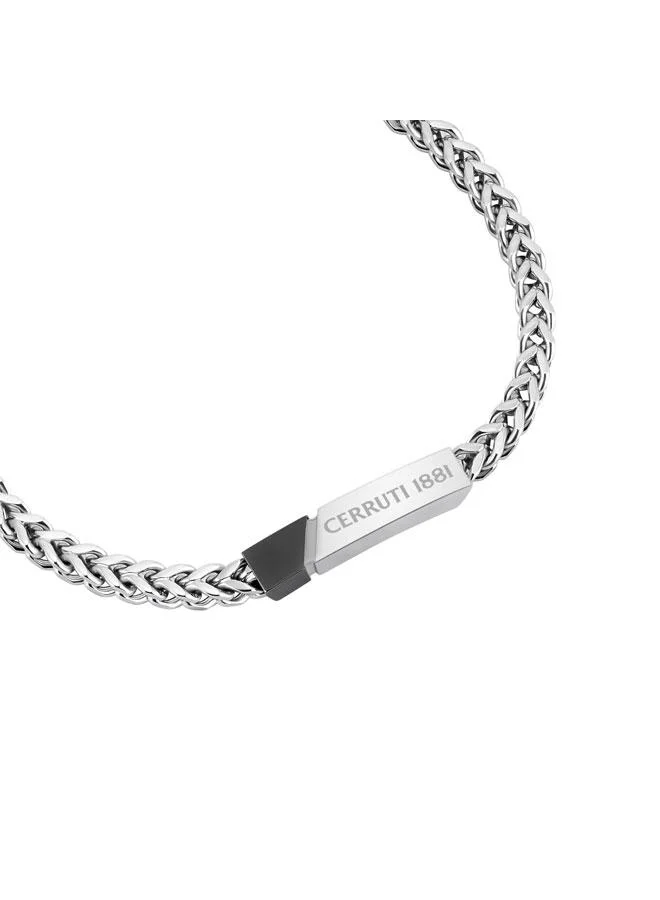 CERRUTI 1881 Silver Yago Stainless Steel Curb Chain Bracelet for Men for Men | Best Price UAE