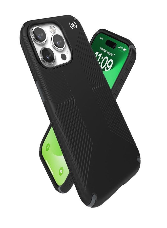Speck iPhone 15 Pro Case - Built for MagSafe, Drop Protection Grip - Scratch Resistant, Soft Touch, 6.1 Inch Phone Case - Presidio2 Grip Black/Slate Grey/White - Image 1