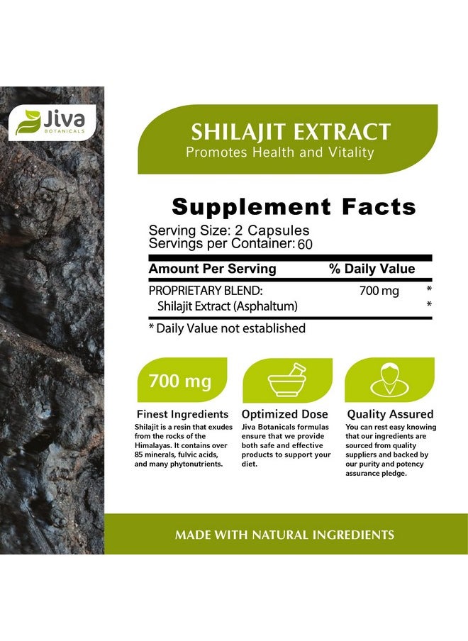 Jiva BOTANICALS - Shilajit Capsules Filled With Shilajit Powder Natural Shilajit Extract Himalayan Shilajit Raw Fulvic Acid Supplement An Alternative To Shilajit Tablets 120 Vegetable Capsule - Image 1