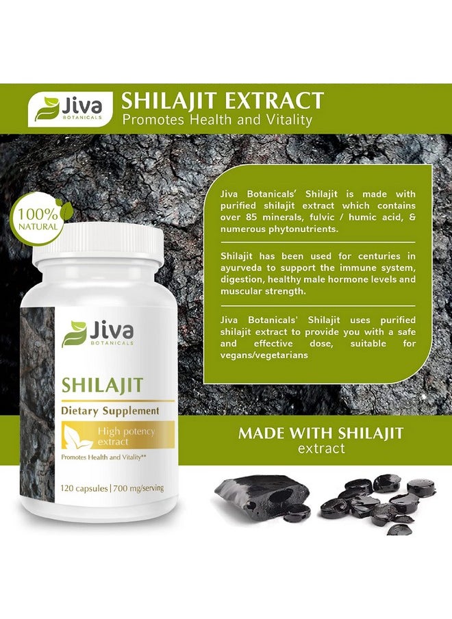 Jiva BOTANICALS - Shilajit Capsules Filled With Shilajit Powder Natural Shilajit Extract Himalayan Shilajit Raw Fulvic Acid Supplement An Alternative To Shilajit Tablets 120 Vegetable Capsule - Image 1