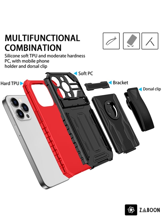 Zaboon حافظة واقية لجهاز iPhone 14 Pro Max من سلسلة كينغ كونغ مع مشبك خلفي - Image 2