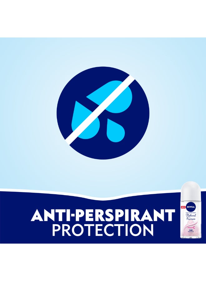 Nivea Natural Radiance Antiperspirant Roll On 72H 50ml Pack Of 2 - Image 3