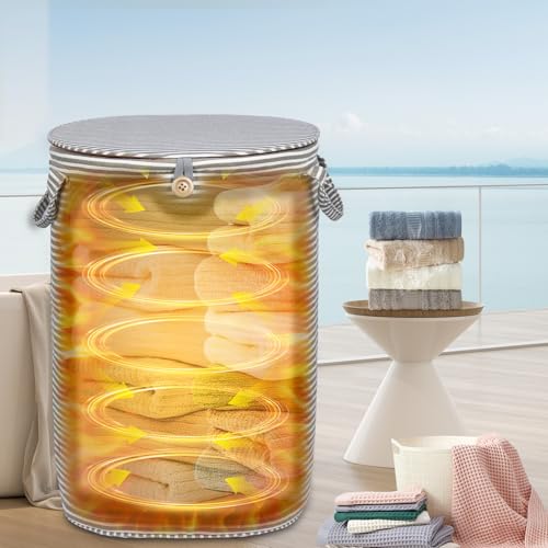 ERABAY 38L Foldable Towel Warmer BucketHeated Towel Warmers for BathroomTravel Outdoors 4 Heat Settings Auto Shut Off360 Ring HeatingWaterproof FabricFits Oversized Towels Robes Blankets - Image 1