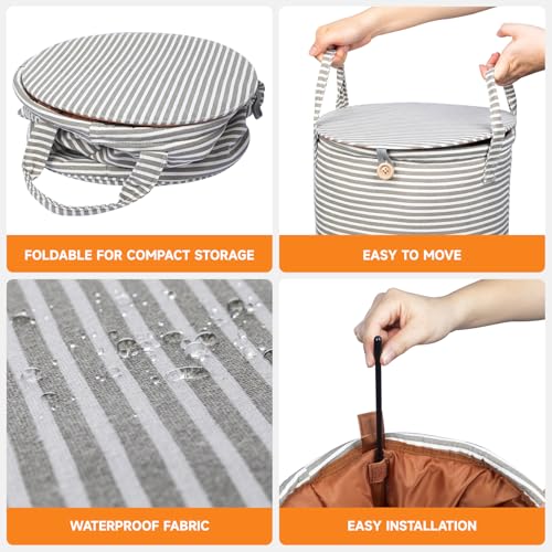 ERABAY 38L Foldable Towel Warmer BucketHeated Towel Warmers for BathroomTravel Outdoors 4 Heat Settings Auto Shut Off360 Ring HeatingWaterproof FabricFits Oversized Towels Robes Blankets - Image 3