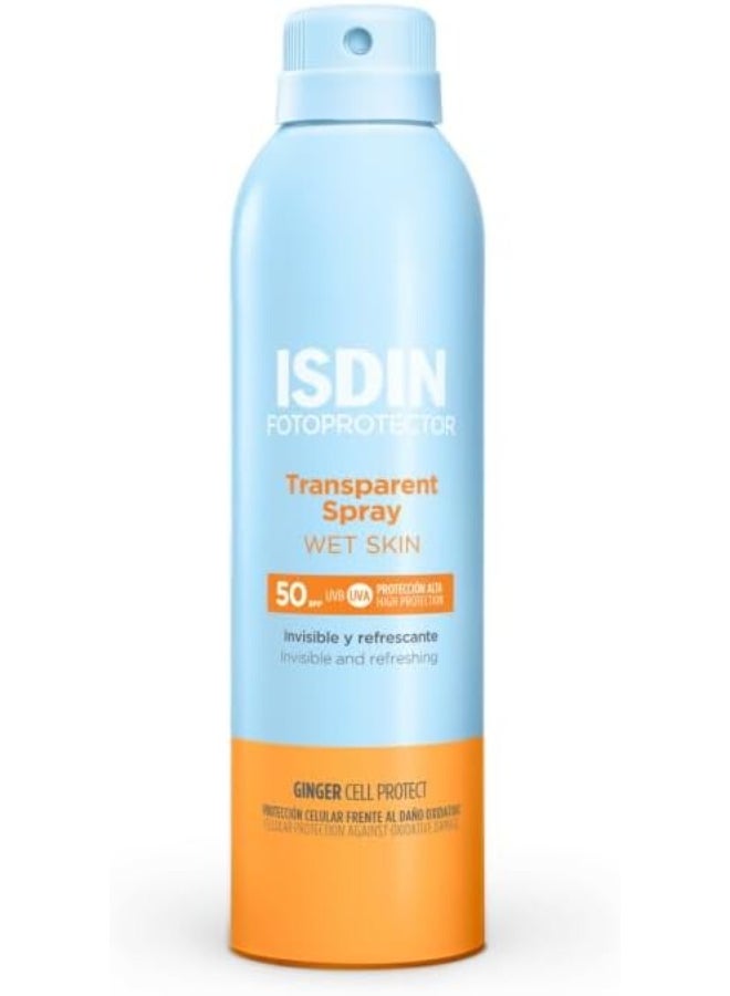 Isdin Fotoprotector Wet Skin Transparent Spray, Spf 50+, 250 Ml - Promotional Pack ( Buy 1 Get 1)