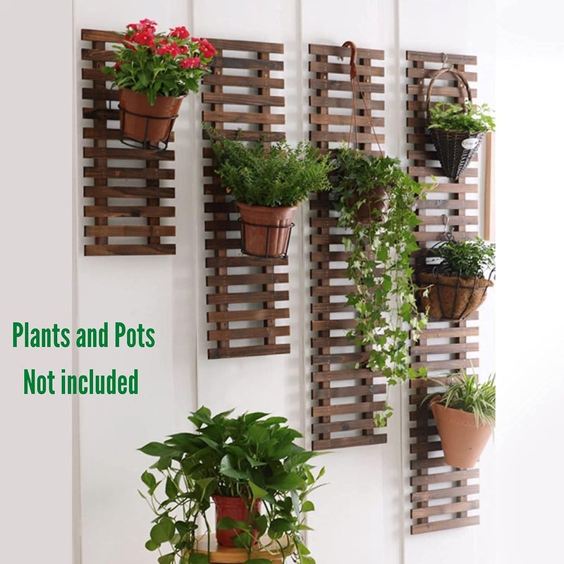 ShopLaLa Large Hanging Wall Planters for Indoor Plants - 5 Pack Wooden Wall Decor Bathroom Decorations Living Room Home Plant Shelves Vertical Garden Huge Unique Farmhouse Vintage Rustic 5 Sizes - Image 3