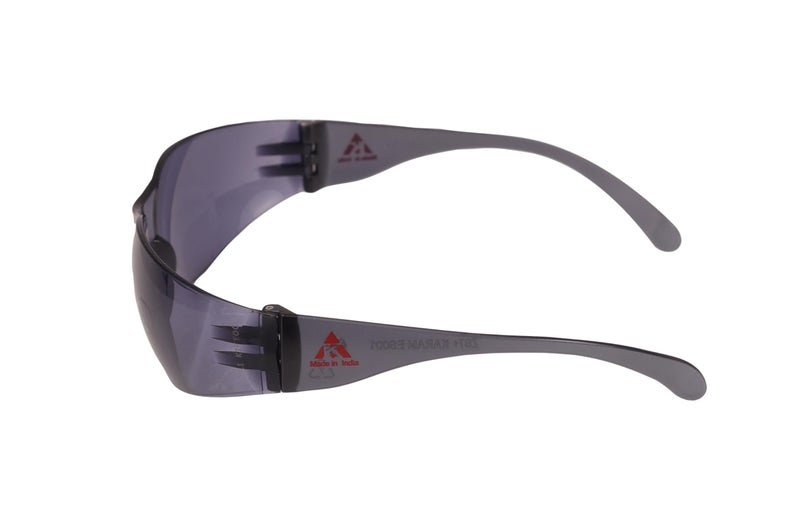 Karam ES001 Safety Goggles with Smoked Lens | Safety Glasses for Multipurpose Use for Pollution, Dust, Riding & Construction Work | Scratch & Impact Resistant - Image 2