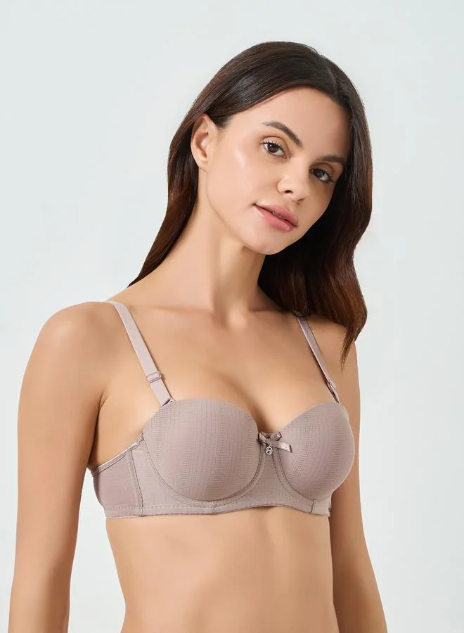 Styli Multi Pack fo 2 - Padded Wired Balconette Bra With Metal Trim for Women | Best Price UAE
