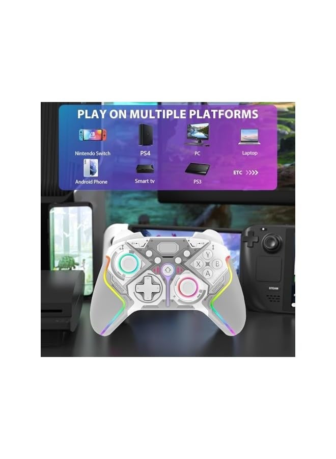 PROMASS Wireless Gaming Controller for Windows PC,Switch,Android,PC Controller With LED Backlight Dual Vibration Motors, Dual Connection Modes,Plug and Play (black) - Image 2