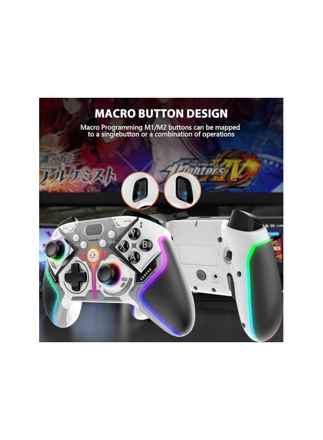 PROMASS Wireless Gaming Controller for Windows PC,Switch,Android,PC Controller With LED Backlight Dual Vibration Motors, Dual Connection Modes,Plug and Play (black) - Image 3