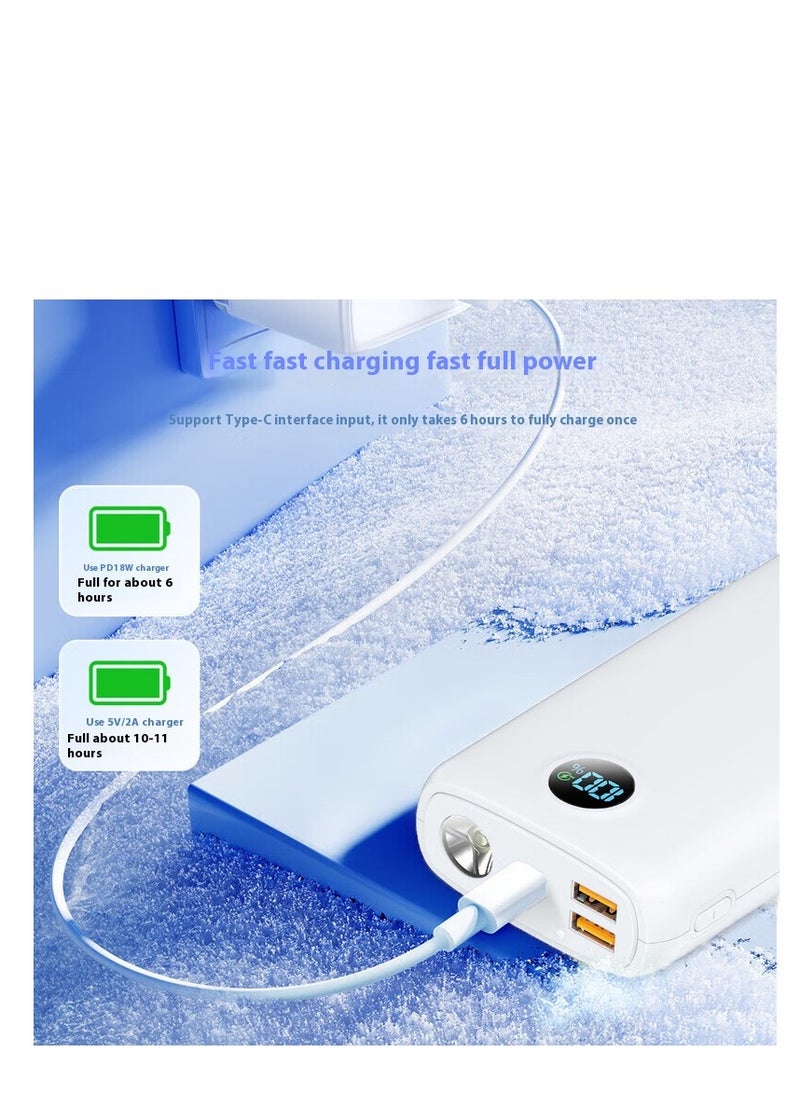 Power Bank 20000mAh Portable Charger PD 22.5W and QC 3.0 Quick Charging Built-in Bright Flashlight LED Display 2 USB 1Type-C Output for Most Electronic Devices on The Market (white)
