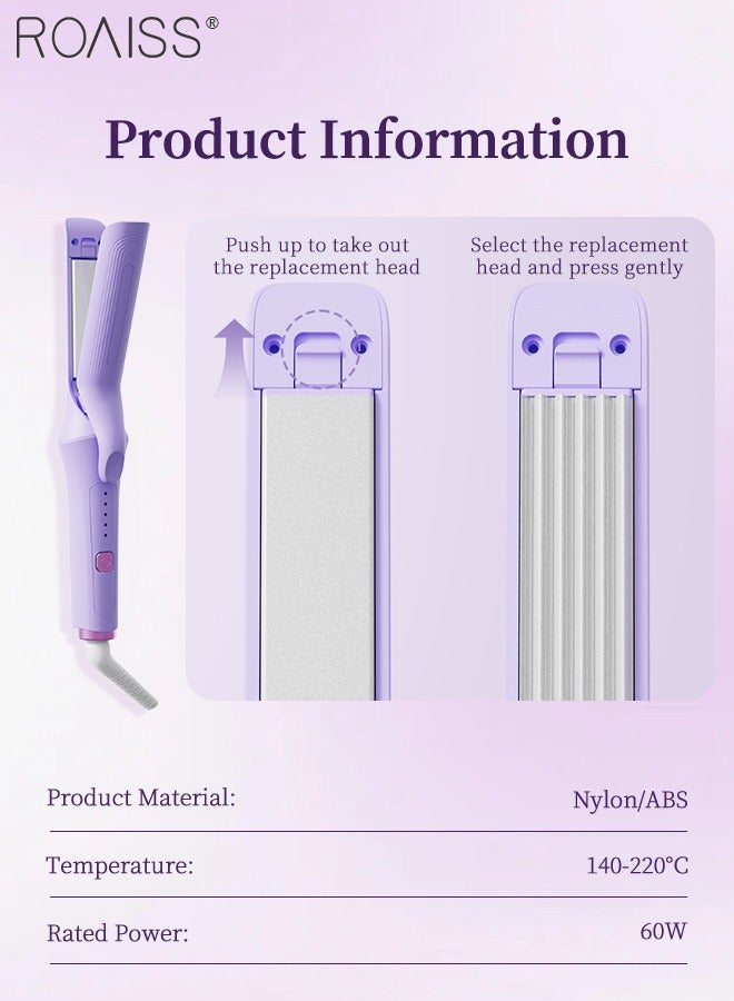 roaiss 3-in-1 Straightener and Curling Iron, 5 Temperature Settings, Fast Heating Ceramic Curling Wand with Replaceable Curling Head, Suitable for Curling, Straightening, Volume and Shine - Image 4