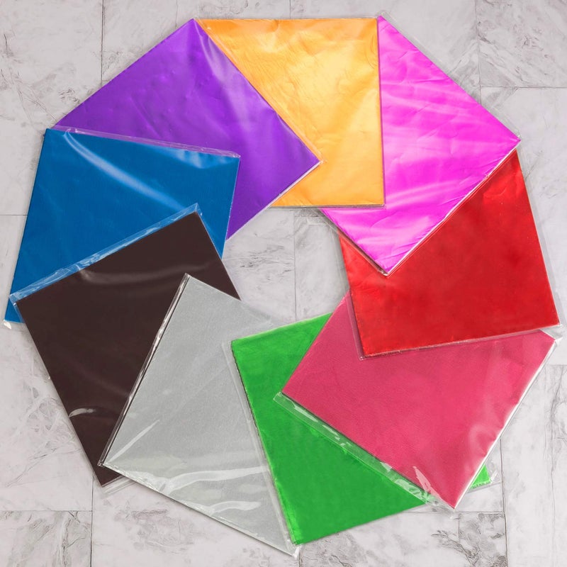 eBoot 900 Pieces Chocolate Wrappers Candy Wrappers Aluminium Foil Packaging for Homemade Caramel and DIY Candies Decoration Square 4 x 4 Inches, 9 Colors - Image 4