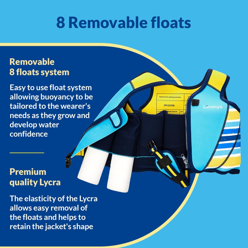 Limmys Premium Kids Swim Vest - Toddler Swim Jacket and Buoyancy Swimming Aid - Modern Design Swimming Vest for Boys, Girls and Babies - with Drawstring Bag - Image 4