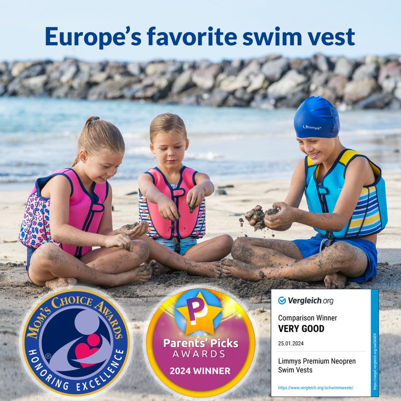 Limmys Premium Kids Swim Vest - Toddler Swim Jacket and Buoyancy Swimming Aid - Modern Design Swimming Vest for Boys, Girls and Babies - with Drawstring Bag - Image 5