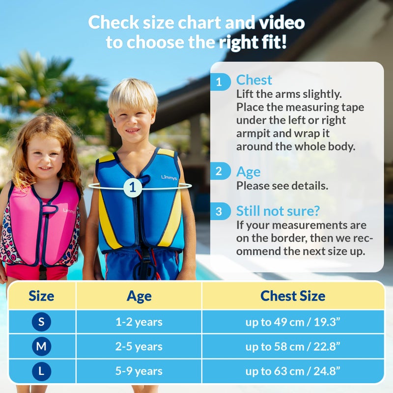 Limmys Premium Kids Swim Vest - Toddler Swim Jacket and Buoyancy Swimming Aid - Modern Design Swimming Vest for Boys, Girls and Babies - with Drawstring Bag - Image 3
