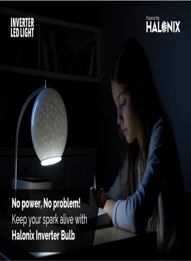 Halonix مصباح طوارئ هالونيكس 14 واط | قابل لإعادة الشحن للاستخدام أثناء انقطاع التيار الكهربائي: 4 ساعات من ضوء النهار البارد، عبوة من مصباح واحد، B22D، LED - Image 4