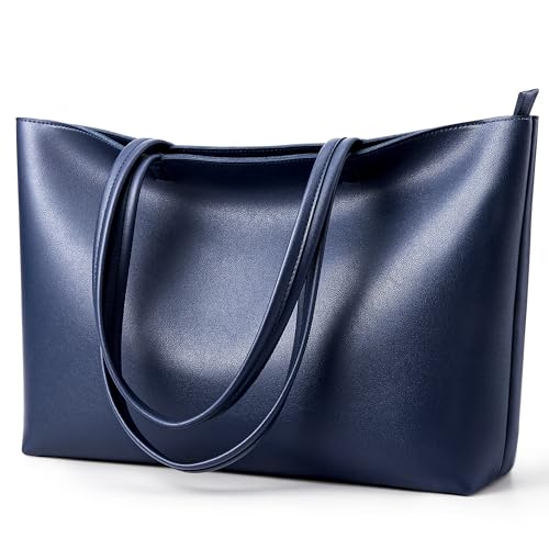 KALIDI FANCY FOREST KALIDI Tote Bag Zipper Shoulder Bag Faux Leather Purses Satchel for Women Casual Handbag Work Dating College, Blue - Image 1