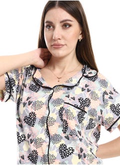 Caesar Women Pajama Set With Pants And Button Design  - Image 3