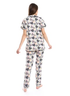 Caesar Women Pajama Set With Pants And Button Design  - Image 4