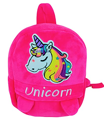 Funeiko Unicorn Soft Bag for Kids School Bag for Baby Girls School Mini Backpack for Kids Cartoon Bag - Multicolor - Image 1