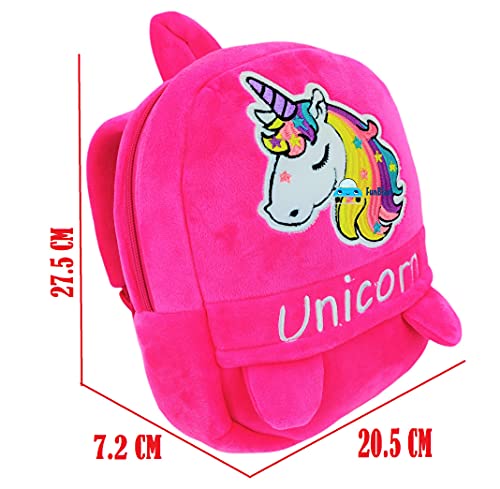 Funeiko Unicorn Soft Bag for Kids School Bag for Baby Girls School Mini Backpack for Kids Cartoon Bag - Multicolor - Image 5