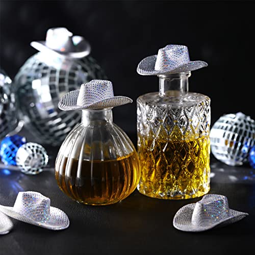 Sotiff 24 Pcs Mini Disco Cowboy Hat Western Cowboy Cowgirl Light up Cute Doll Hat Neon Party Dollhouse DecorSilver - Image 5