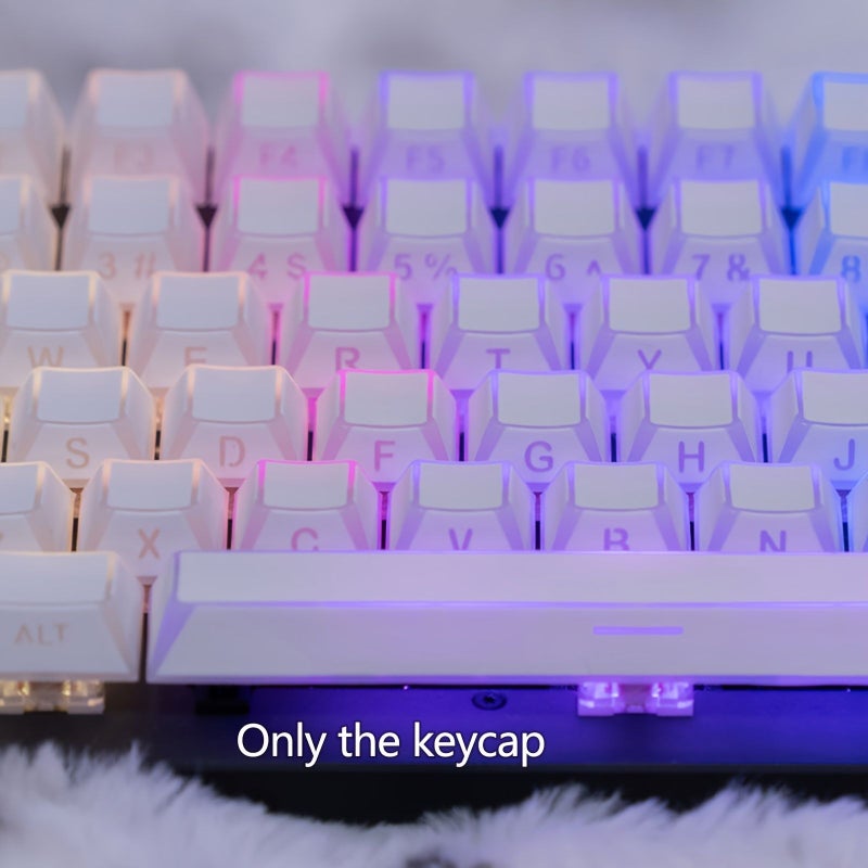 غطاء مفتاح PBT أبيض متوافق مع مفاتيح Cherry MX، ملف Cherry المضيء من الحواف، مناسب للوحات المفاتيح الميكانيكية مع مسافة مقاس 625u، يناسب لوحات المفاتيح للألعاب والمكاتب. أغطية المفاتيح فقط، بدون موصلات. - Image 3