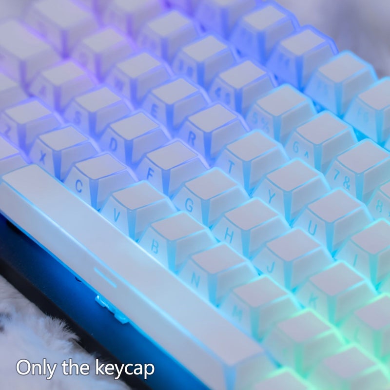 غطاء مفتاح PBT أبيض متوافق مع مفاتيح Cherry MX، ملف Cherry المضيء من الحواف، مناسب للوحات المفاتيح الميكانيكية مع مسافة مقاس 625u، يناسب لوحات المفاتيح للألعاب والمكاتب. أغطية المفاتيح فقط، بدون موصلات. - Image 1