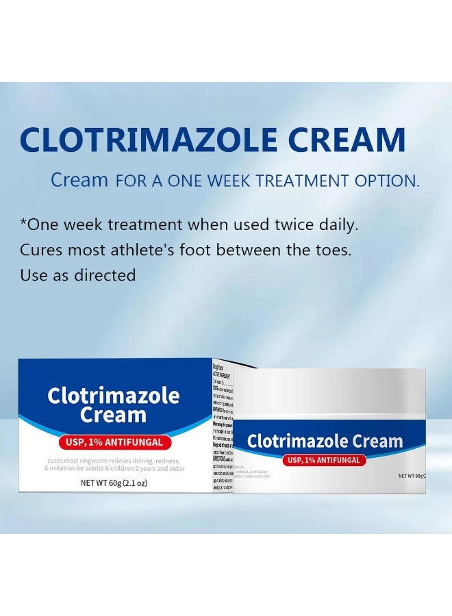 DERMFREE Clotrimazole Cream Athlete Foot Cream Jock Itch and Ringworm Cream Relieve Itching Burning Cracking & Scaling Clotrimazole Antifungal Cream Body Cream Athletes Foot Ointment Anti Fungal Cream 60g - Image 4