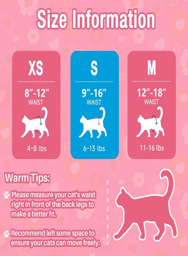 Pet Soft Disposable Cat Diapers - Diaper for Female & Male Cats, Puppy Doggie Diapers for Female Dogs with Adjustable Foam Tail Hole, Medium (24Pcs, PK Flowers) - Image 5