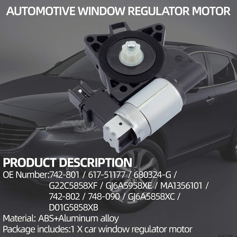 Dasbecan Front Left Window Lift Motor Compatible with Mazda 3 2004-2009 Mazda 6 2003-2008 Mazda CX7 2007-2012 Mazda CX9 2007-2015 Mazda RX8 2008-2011 GJ6A5958XF G22C5958XC D6515958XB 742-801 - Image 3