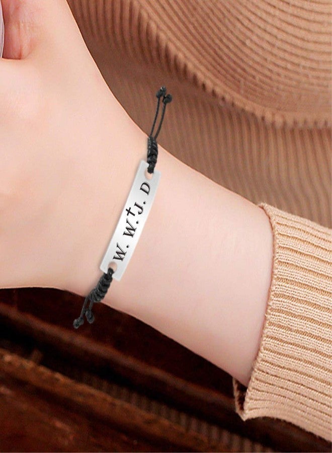 SOUSYOKYO WWJD bracelet What Would Jesus Do Christian Rope ID Jewelry Stainless Steel Gifts - Image 5