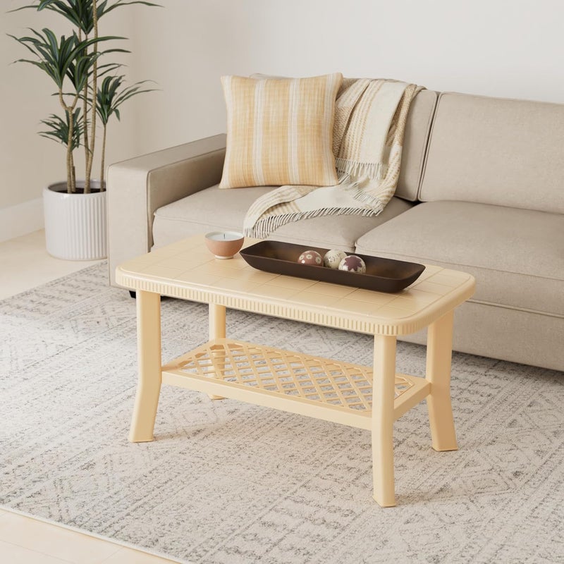 PRIMA طاولة قهوة طعام مركزية برايم 5020 لطاولة الشاي للمكتب المنزلي في الهواء الطلق من الرخام بيج - Image 2