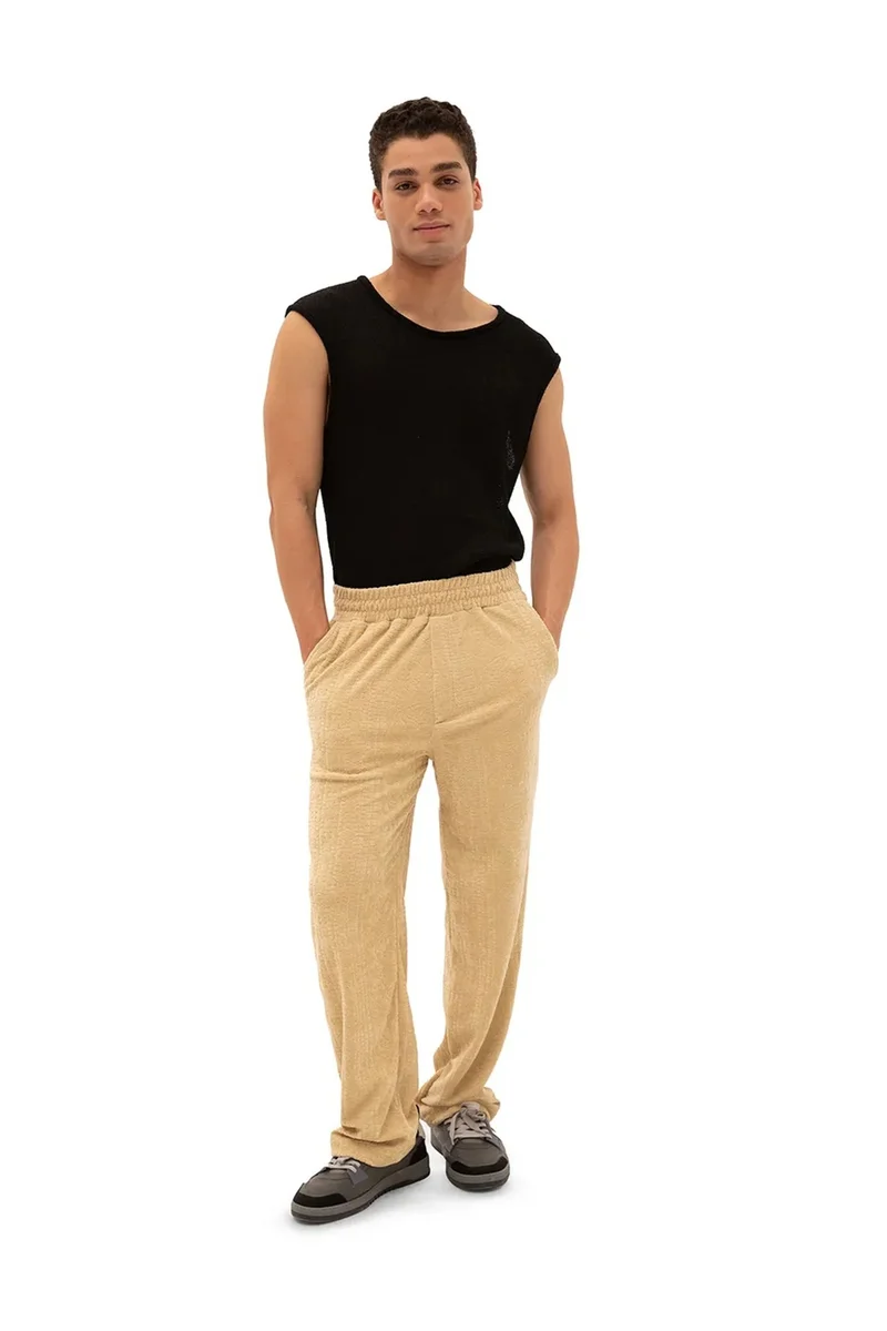 Giesto Oatmeal Natural GIESTO Men's straight-leg knit pants for Men | Best Price UAE