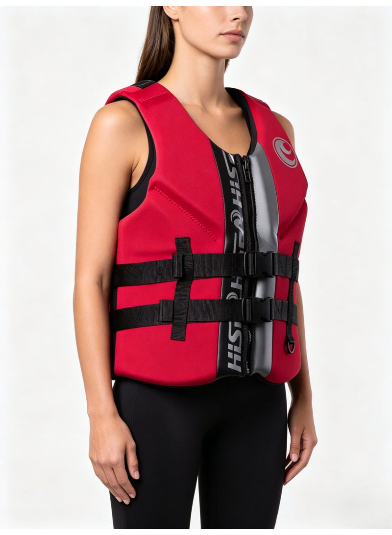 Hisea Water Sports Vest Life Jacket Red - Image 2
