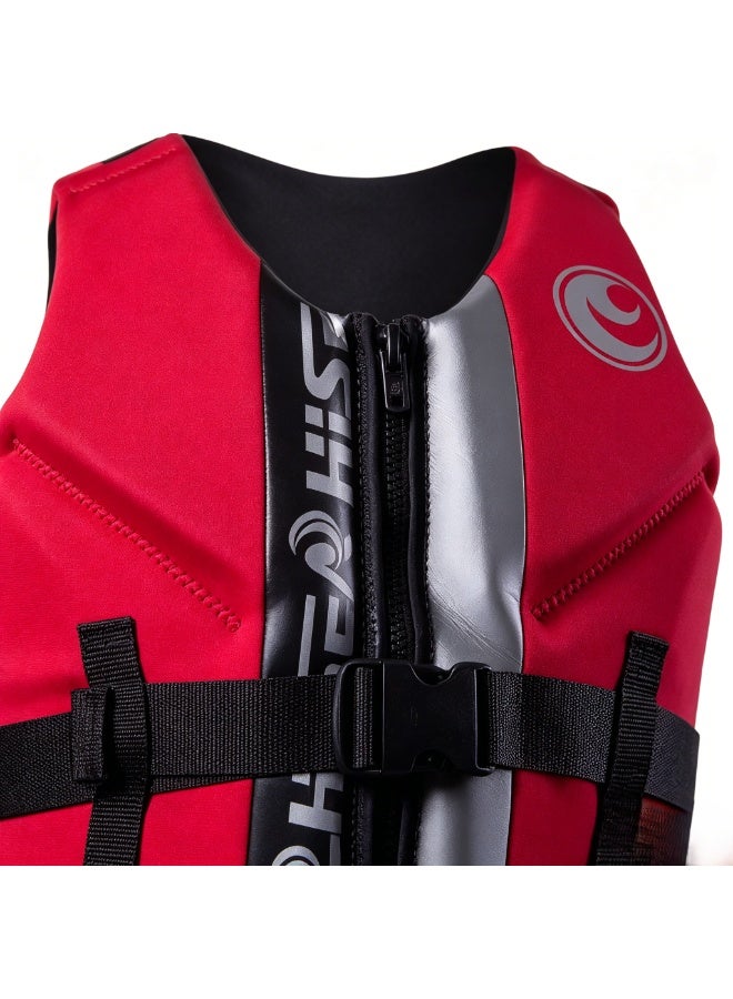 Hisea Water Sports Vest Life Jacket Red - Image 3