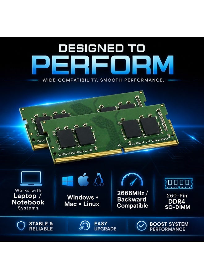Integral RAM 32GB Kit (2x16GB) DDR4 2666MHz SODIMM Memory for Laptops and Notebooks - Image 3