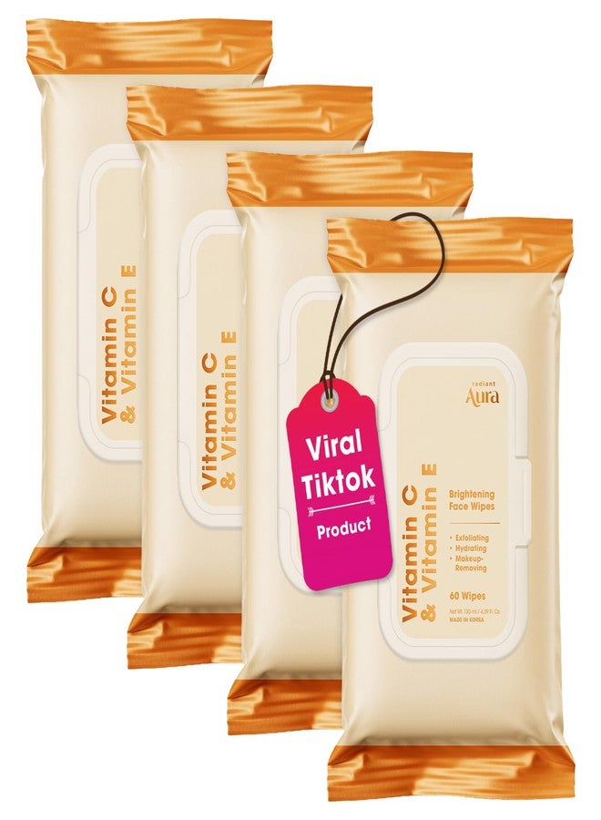 Radiant Aura Vitamin C & Vitamin E Face Wipes – Dermatologist Tested, Anti-Aging, Korean Skin Care – Removes Makeup, Hydrates, Softens The Look Of Fine Lines – Vegan, Clean Beauty – 240 Count - Image 1