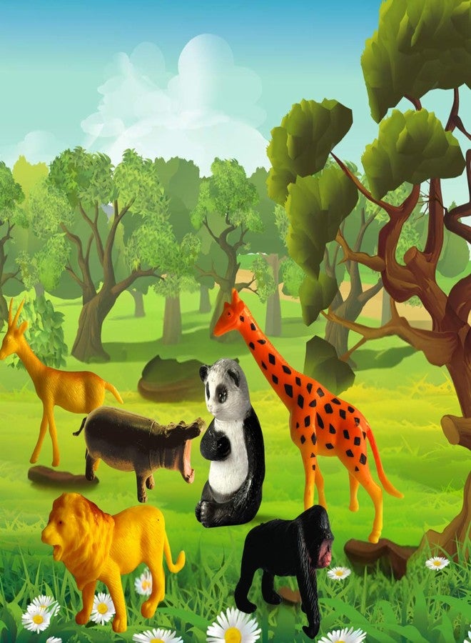 MALLEXO Realistic 12 PC Jungle Forest Animals Toys for Kids 3+ | Cute Farm Wild Zoo Animal Toy Playset Action Figurines for Boys and Girls Best Birthday Gift for Children Educational & Decoration Item - Image 3