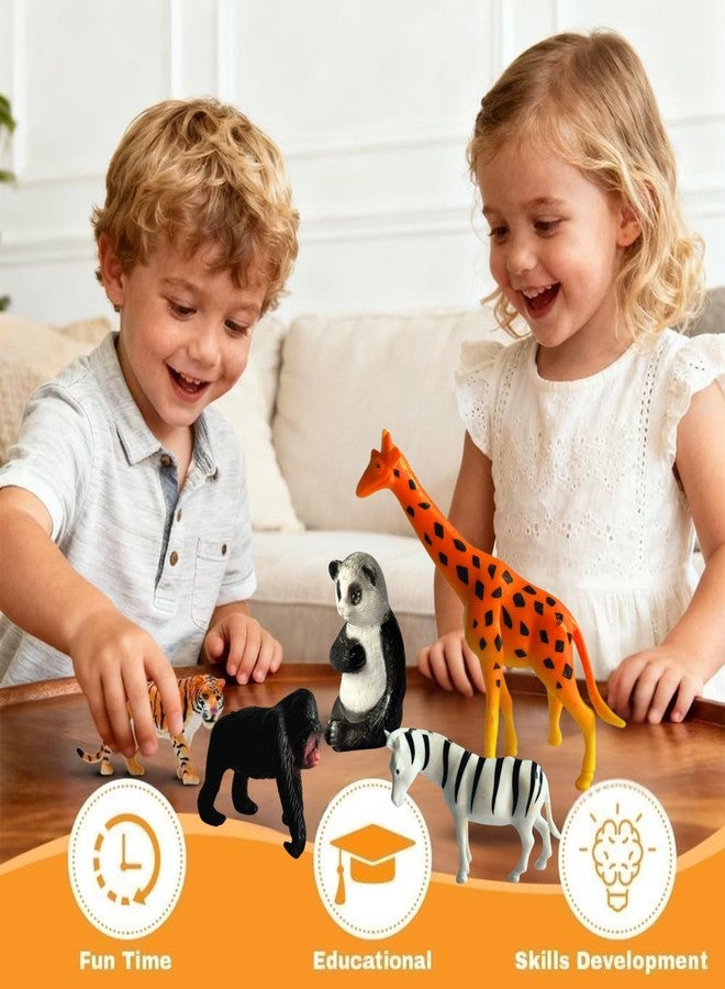 MALLEXO Realistic 12 PC Jungle Forest Animals Toys for Kids 3+ | Cute Farm Wild Zoo Animal Toy Playset Action Figurines for Boys and Girls Best Birthday Gift for Children Educational & Decoration Item - Image 5