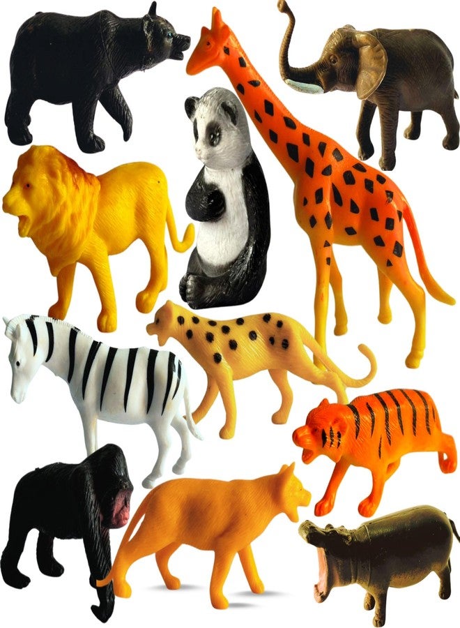 MALLEXO Realistic 12 PC Jungle Forest Animals Toys for Kids 3+ | Cute Farm Wild Zoo Animal Toy Playset Action Figurines for Boys and Girls Best Birthday Gift for Children Educational & Decoration Item - Image 1